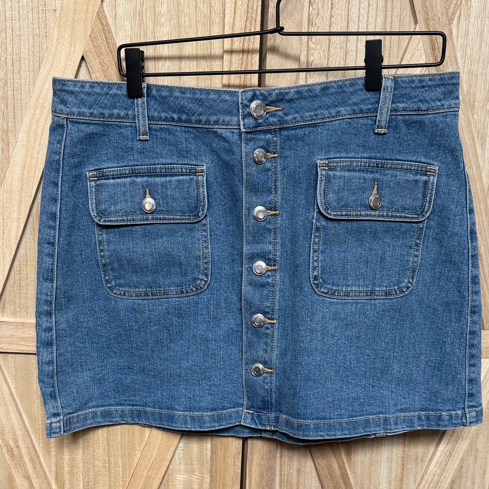 American Eagle Stretch Mid-Rise Denim Skirt 14 NWT NEW 90’s vibe